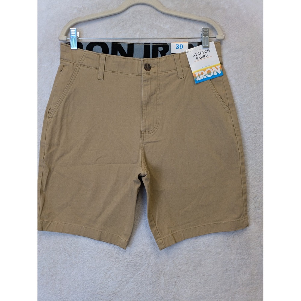 NEW Iron Shorts Men's 30 Boardwalk Khaki Stretch Casual Chino